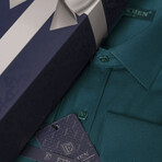 Slimfit Standard Collar Solid Shirt // Emerald (M)