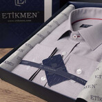 Slimfit Standard Collar Pattern Shirt // Light Cherry (M)