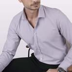 Slimfit Standard Collar Pattern Shirt // Light Cherry (M)