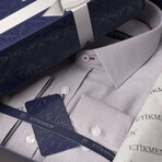 Slimfit Standard Collar Pattern Shirt // Light Cherry (M)