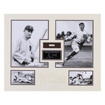 Bob Feller Signed Indians 16x20 Photo Inscribed "HOF '62" (Beckett) and Ty Cobb 16x20 Custom Matted Photo Display with (1) Hand-Written Word From Letter (PSA LOA)