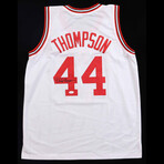 David Thompson Signed Jersey (JSA), David Thompson Signed Jersey (JSA) and David Thompson Signed NBA Authentic Series Basketball Inscribed "HOF 96" (Schwartz Sports)