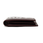 Burberry Ronan Printed Pebbled Leather Logo Bifold Wallet // Oxblood