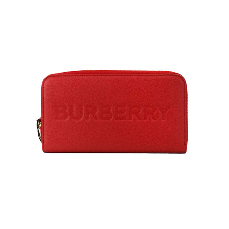 Elmore Embossed Logo Leather Continental Clutch Wallet // Red