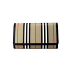 Burberry Hannah Icon Stripe E-Canvas Leather Wallet Crossbody Handbag // Black