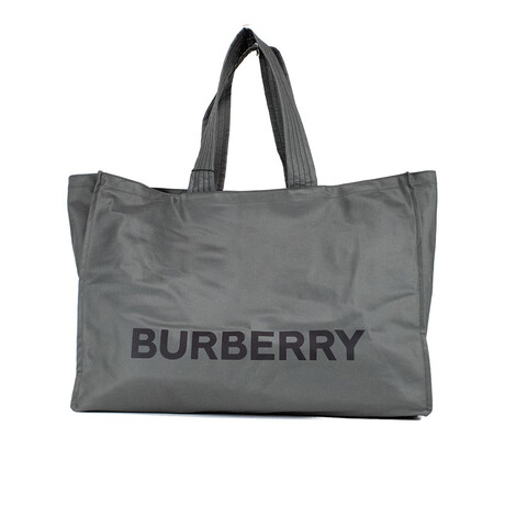Burberry Trench Extra Large Nylon Econyl Branded Tote Handbag // Charcoal Grey