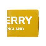 Ronan Light Copper Orange Printed Smooth Leather Logo Bifold Wallet