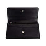 Burberry Porter Grain Leather Logo Embossed Clutch Wallet // Black