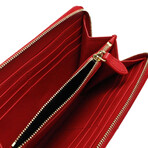 Elmore Embossed Logo Leather Continental Clutch Wallet // Red