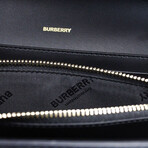 Burberry Hannah Icon Stripe E-Canvas Leather Wallet Crossbody Handbag // Black