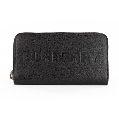 Elmore Black Embossed Logo Leather Continental Clutch Wallet