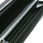 Elmore Black Embossed Logo Leather Continental Clutch Wallet