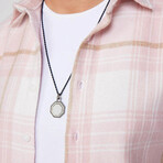 Plaid Flannel Shirt // Pink + White + Light Brown (M)