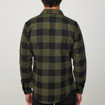 Checkered Flannel Shirt // Black + Green (S)