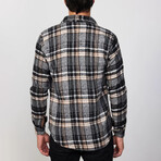 Plaid Flannel Shirt // Black + White + Yellow (XS)