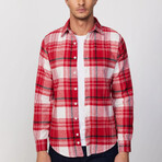 Big Plaid Flannel Shirt // Red + White + Black (XL)