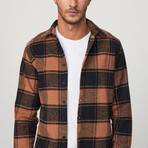 Big Checkered Flannel Shirt // Black + Orange (M)
