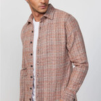 Small Plaid Flannel Shirt // Light Brown (M)
