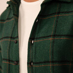 Big Windopane Flannel Shirt // Green + Yellow + Black (L)