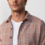 Small Plaid Flannel Shirt // Light Brown (M)