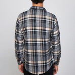 Big Plaid Flannel Shirt // White + Black + Yellow (M)
