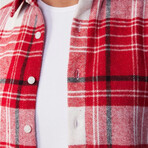 Big Plaid Flannel Shirt // Red + White + Black (XL)