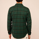 Big Windopane Flannel Shirt // Green + Yellow + Black (L)