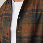 Big Plaid Flannel Shirt // Orange + Blue + Green (M)