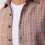 Small Plaid Flannel Shirt // Light Brown (M)