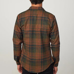 Big Plaid Flannel Shirt // Orange + Blue + Green (M)