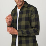 Checkered Flannel Shirt // Black + Green (S)