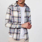 Plaid Flannel Shirt // White + Blue + Pink + Light Brown (XL)