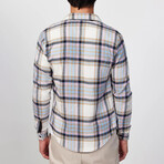 Plaid Flannel Shirt // White + Blue + Pink + Light Brown (XL)