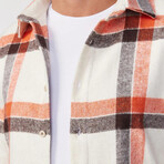 Big Windopane Flannel Shirt // Beige + Burgundy + Red (XS)