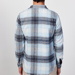 Plaid Flannel Shirt // White + Blue (M)