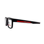 Men's // Sport PS02PV 1BO101 Square Optical Glasses // Matte Black + Clear
