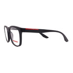 Men's Prada PS02NV DG1O1 Square Optical Glasses // Rubber Black + Clear Demo Lenses