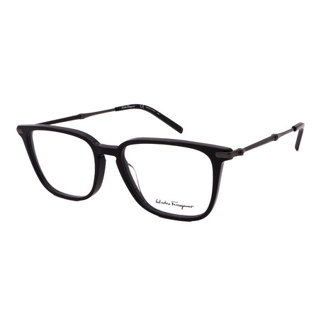 Men's Ferragamo SF2861 001 Square Optical Glasses // Black + Clear Demo Lenses