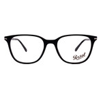 Men's Persol PO3202V 95 Square Optical Glasses // Black + Clear Demo Lenses