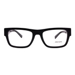 Prada // Mens // PR15YV 1AB101 Square Optical Glasses // Black  + Clear Demo Lenses