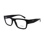 Prada // Mens // PR15YV 1AB101 Square Optical Glasses // Black  + Clear Demo Lenses