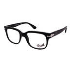 Men's Persol PO3252V 95 Square Optical Glasses // Black + Clear Demo Lenses