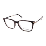 Salvatore Ferragamo // Men's // SF2861 319 // Square Optical Glasses // Striped Green + Clear Demo Lenses