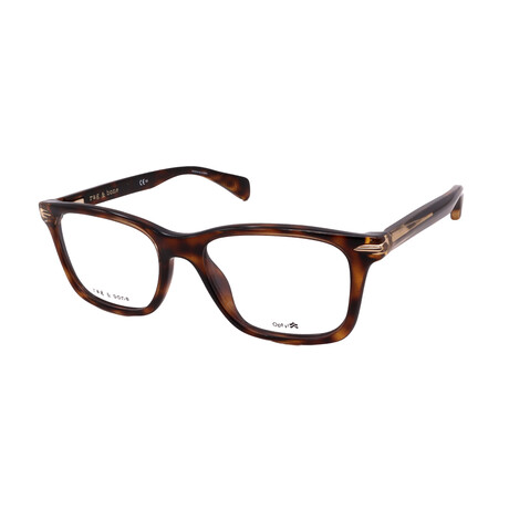 Men's Rag&Bone RNB7041 086 Square Optical Glasses // Dark Havana + Clear Demo Lenses