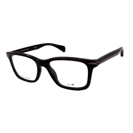 Men's Rag&Bone RNB7041/G-807 Square Optical Glasses // Black + Clear Demo Lenses