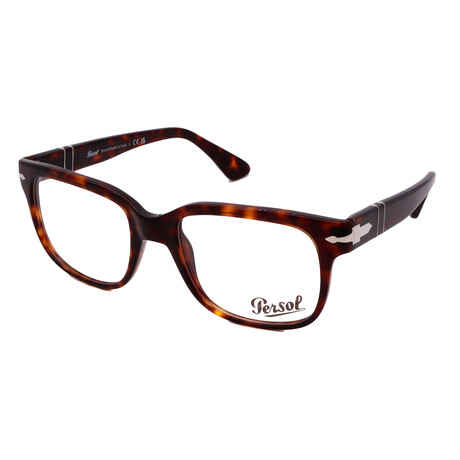 Persol // Mens PO3252V 24 Square Optical Glasses // Havana + Clear