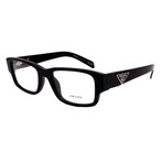 Men's // Prada - PR07ZV 1AB101 Square Optical Glasses // Black + Clear Demo Lenses