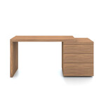 Aurora Extendable Office Desk // Walnut Veneer with Storage