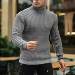 Roving Knitted Fisherman Sweater // Smoked (L)