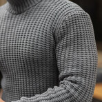 Roving Knitted Fisherman Sweater // Smoked (XL)